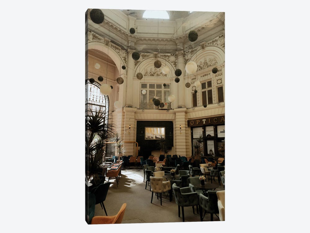 Cafe In Vintage Building by Sebastian Hilgetag 1-piece Canvas Print