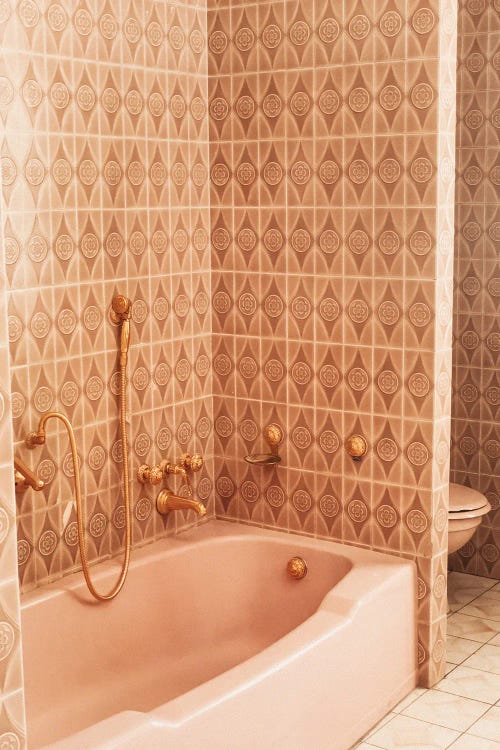 Pink And Golden Bathtub