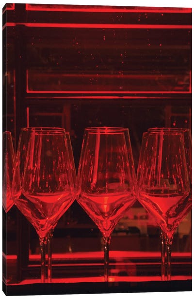 Red Bar Canvas Art Print - Monochromatic Photography