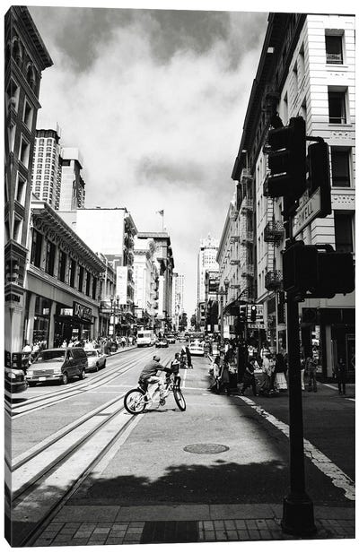 San Francisco Streets Canvas Art Print - Black & White Cityscapes