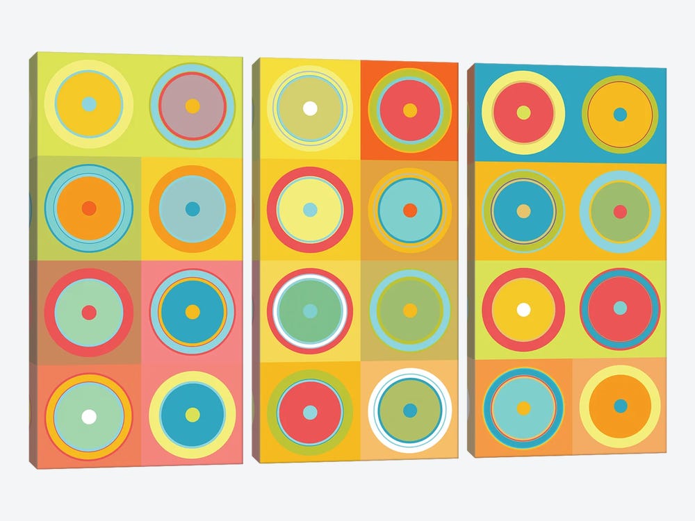 Mandalas Of Superabundance by Hugo Valentine 3-piece Canvas Print