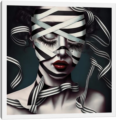 Ribbon Cage IV Canvas Art Print - Pieced Together Portraits