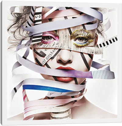Ribbon Cage XII Canvas Art Print - Pieced Together Portraits