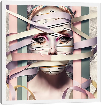 Ribbon Cage XIV Canvas Art Print - Pieced Together Portraits