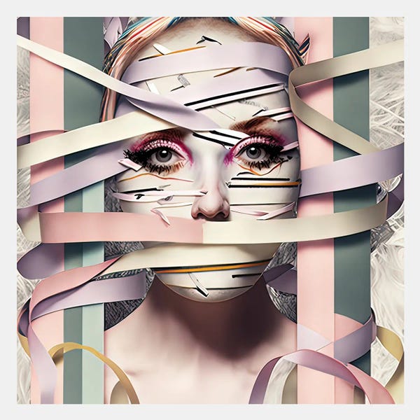 Hugo Valentine: Ribbon Cage XIV by Hugo Valentine