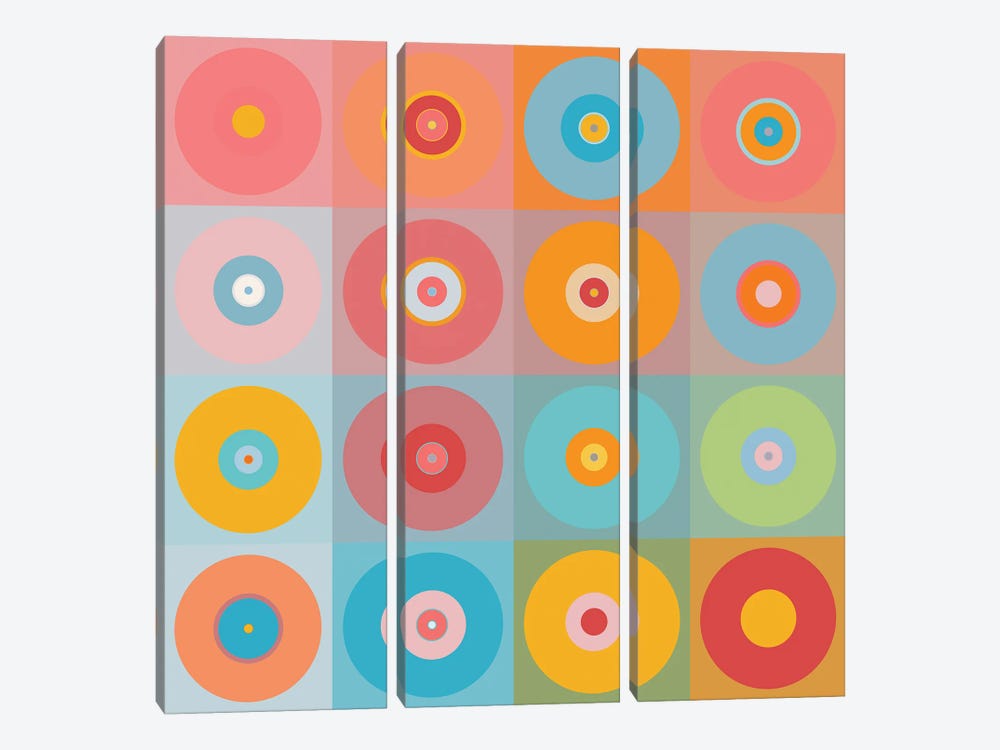 Mandalas Of Easy Action by Hugo Valentine 3-piece Canvas Wall Art