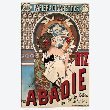 Riz Abadie, Cigarette Rolling Paper, 1898 Canvas Print #HGY1} by Henri Gray Art Print