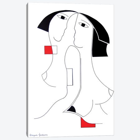 Univisie With Red Accent Canvas Print #HHA136} by Hildegarde Handsaeme Canvas Art Print
