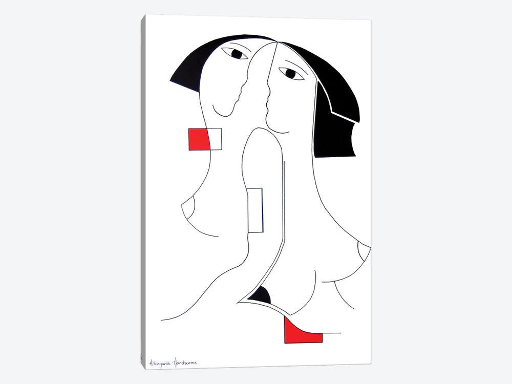 Univisie With Red Accent by Hildegarde Handsaeme 1-piece Canvas Print