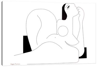 A Feminine Concept In 2119 Canvas Art Print - Black & White Minimalist Décor