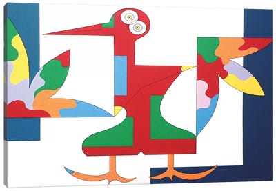 The Free Red Bird XL Canvas Art Print - Hildegarde Handsaeme