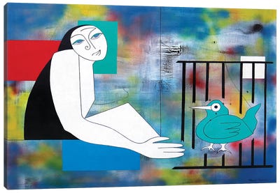 L'Indépendance De L'Oiseau Canvas Art Print - Hildegarde Handsaeme