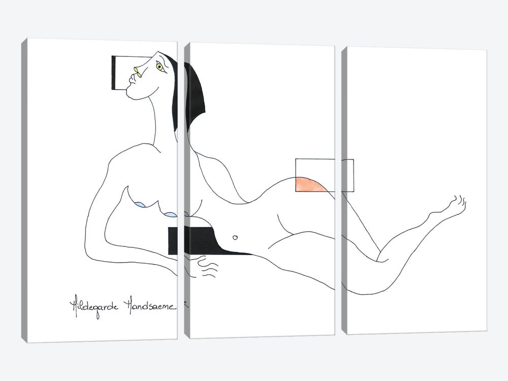 Position Féminin by Hildegarde Handsaeme 3-piece Canvas Print