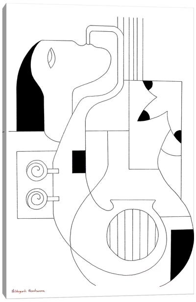 Les Lignes Musicales St 2 Canvas Art Print - Cello Art