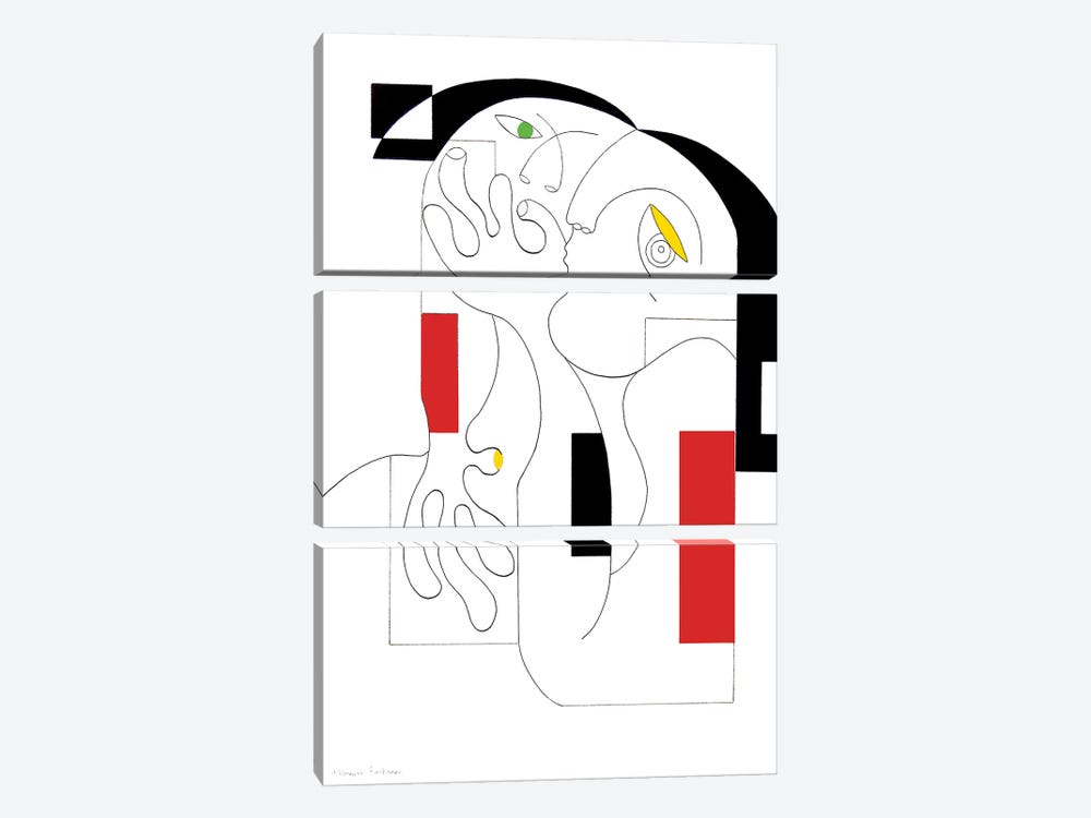 Anonymus With Colors by Hildegarde Handsaeme 3-piece Art Print