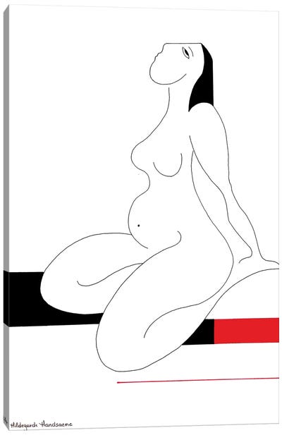 Repos With Red Canvas Art Print - Black, White & Red Art