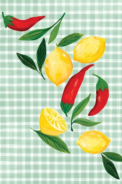 Spicy Lemons On Checkered Cloth