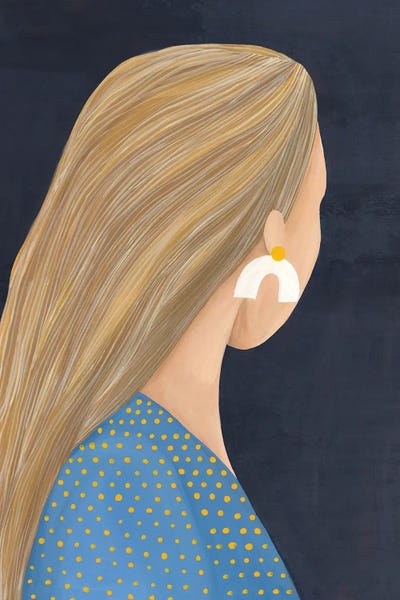 Woman In Blue Polka Dots