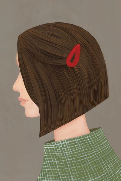Woman With Red Hair Clip
