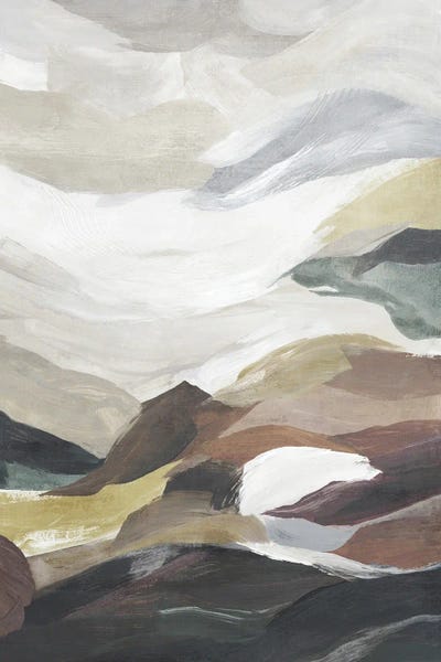 Layered Hills Under Soft Clouds