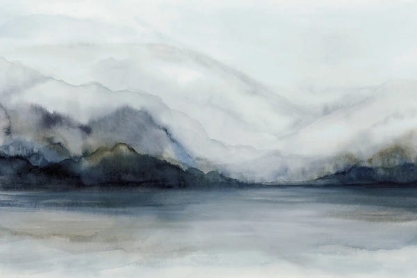Misty Mountains Over Calm Waters