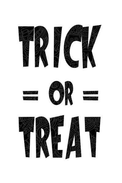 Trick Or Treat On B&W by 5by5collective canvas print