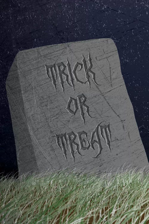 Trick Or Treat Gravestone by 5by5collective wall art