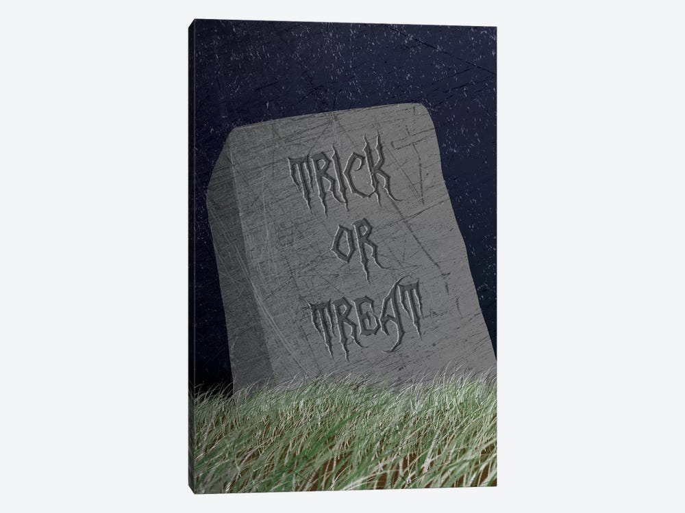 Trick Or Treat Gravestone by 5by5collective 1-piece Canvas Artwork