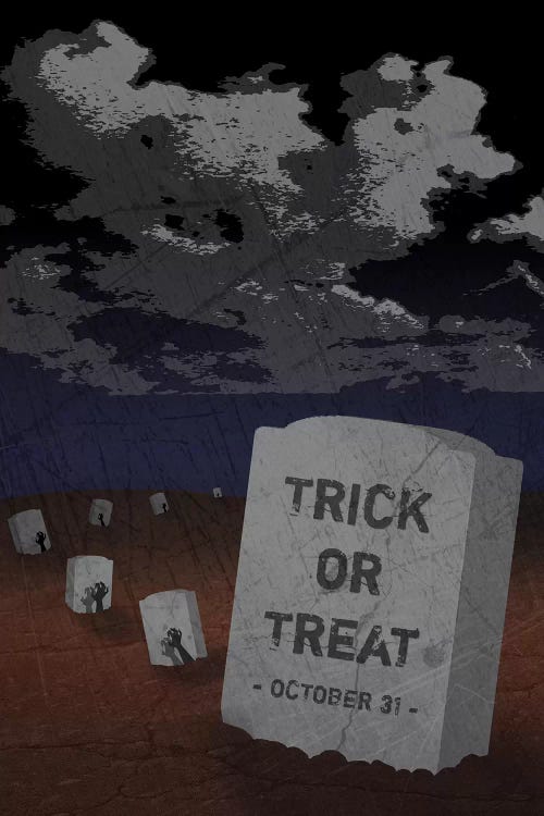 Trick Or Treat Gravestone II by 5by5collective wall art