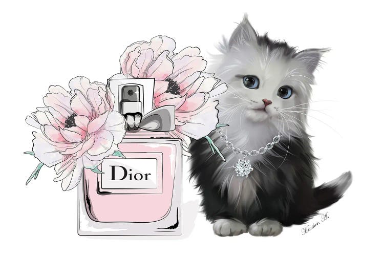 Cute Kitten And Perfume Bloom