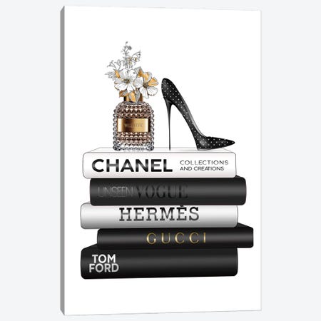 iCanvas Blushed N05 Parfum On Fashion Leather Book Stack by Pomaikai  Barron - Bed Bath & Beyond - 37414005