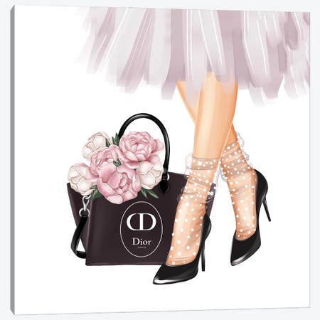Handbags And Roses Canvas Print #HHP26} by Heather Grey Canvas Artwork