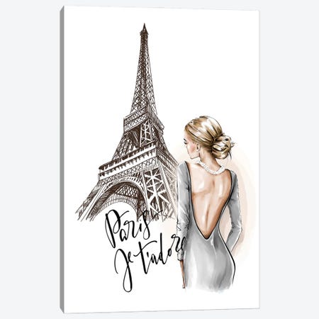 Love Paris Canvas Print #HHP29} by Heather Grey Art Print