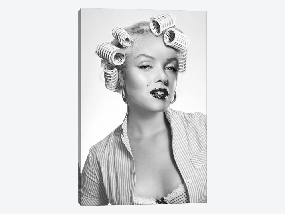Marilyn In Hot Rollers by Heather Grey 1-piece Canvas Print