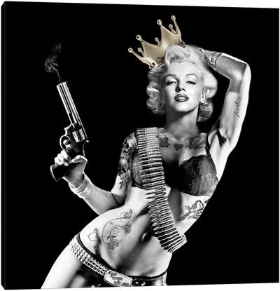Marilyn Rock Queen Canvas Art Print - Model & Fashion Icon Art