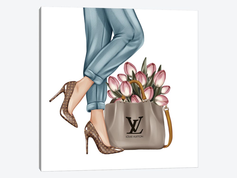 Shoes And Tulips by Heather Grey 1-piece Canvas Art Print