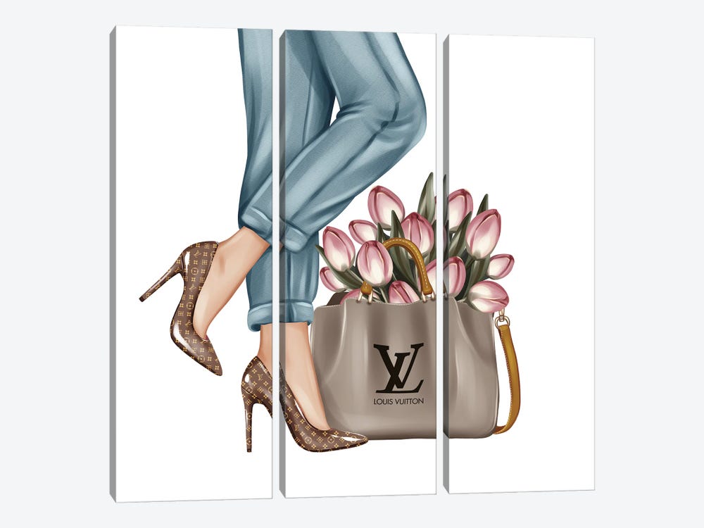 Shoes And Tulips by Heather Grey 3-piece Art Print