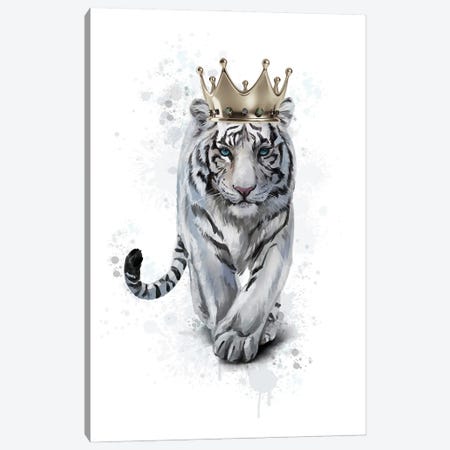 White Tiger Queen Canvas Print #HHP51} by Heather Grey Canvas Artwork