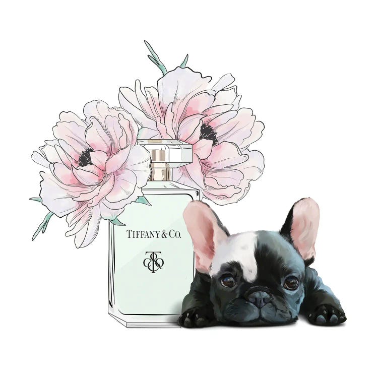 Cute Frenchie And Flowers