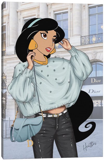 Spoiled Princess Jasmin Canvas Art Print - Animated Movie Art