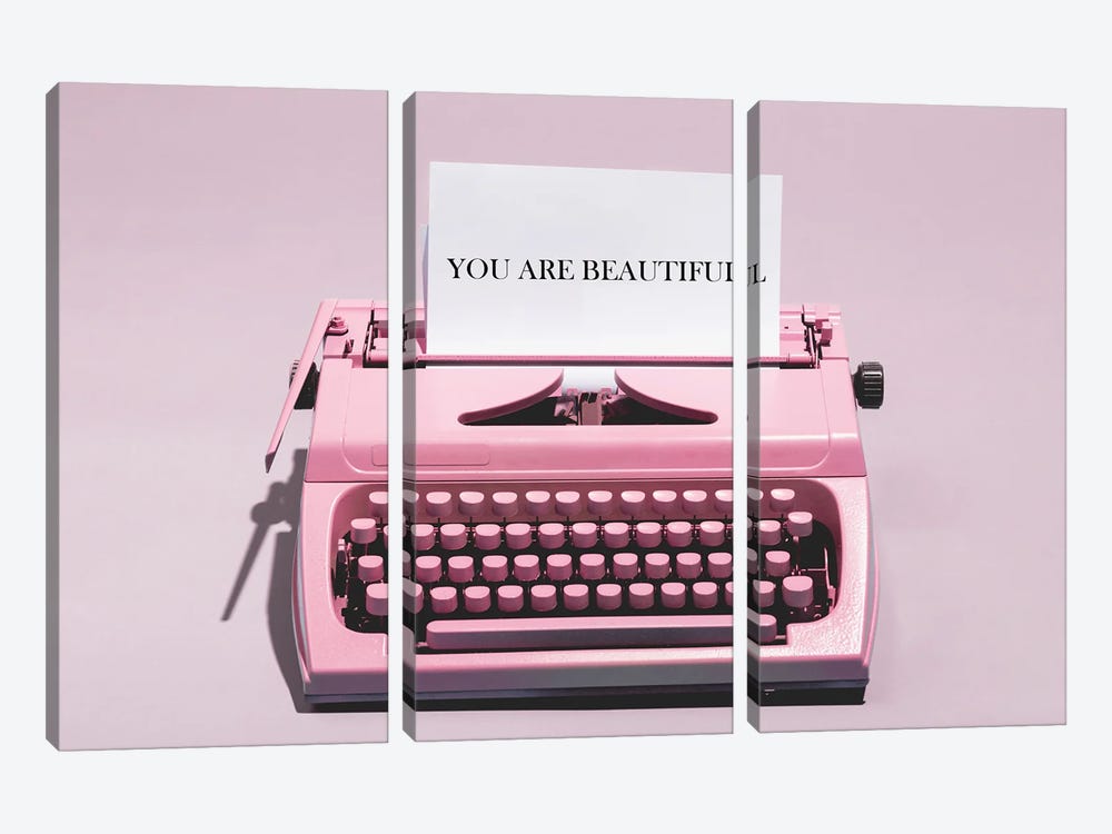You Are Beautiful And Pink by Heather Grey 3-piece Canvas Art Print