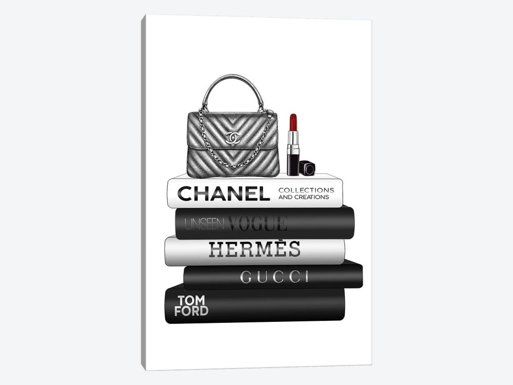 Books And Lipstick by Heather Grey 1-piece Canvas Wall Art