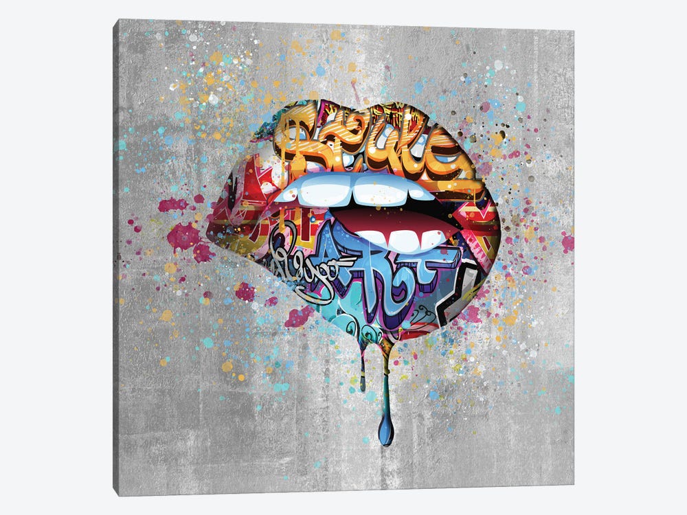 Graffiti Lips by Heather Grey 1-piece Canvas Artwork