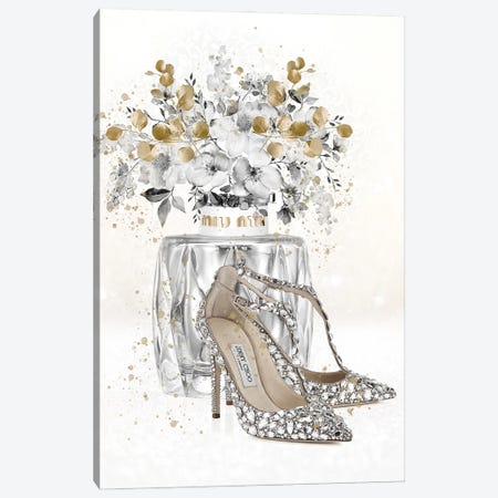 Gold J Shoe Canvas Print #HHP96} by Heather Grey Art Print