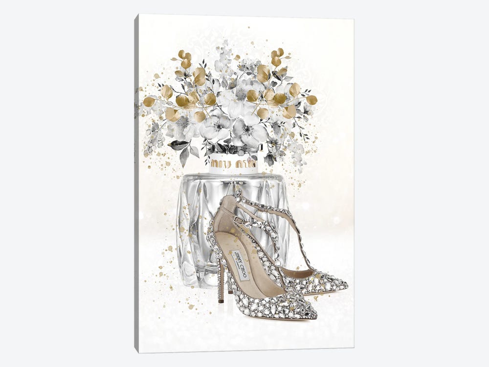 Gold J Shoe by Heather Grey 1-piece Art Print