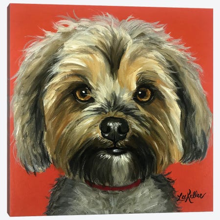 Murphy The Yorkie Canvas Print #HHS107} by Hippie Hound Studios Canvas Wall Art