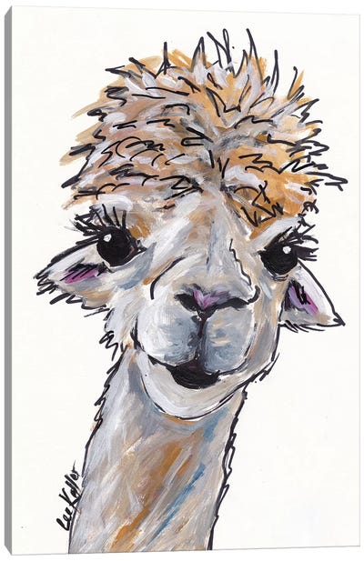 Angel The Alpaca Canvas Art Print - Hippie Hound Studios