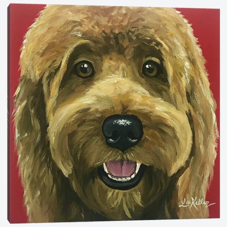 Nikki The Goldendoodle Canvas Print #HHS119} by Hippie Hound Studios Canvas Wall Art