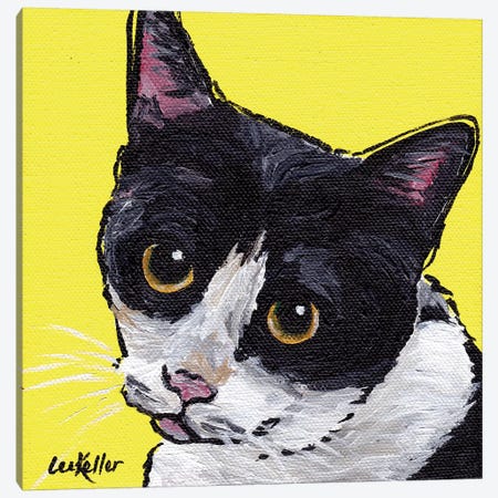 Cat Tuxedo Canvas Print #HHS11} by Hippie Hound Studios Canvas Art Print