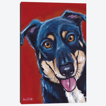 Opie, Mix Breed Canvas Print #HHS121} by Hippie Hound Studios Canvas Print